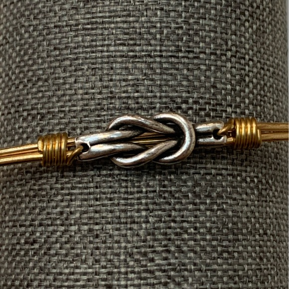 Luca + Danni Love Knot Bangle Bracelet Mixed Metal Silver and Brass - Picture 8 of 12